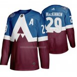 Maglia Hockey Colorado Avalanche Nathan Mackinnon 2020 Stadium Series Blu