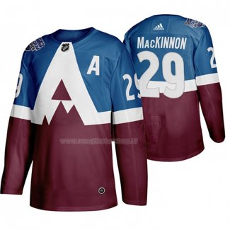 Maglia Hockey Colorado Avalanche Nathan Mackinnon 2020 Stadium Series Blu