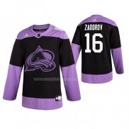 Maglia Hockey Colorado Avalanche Nikita Zadorov 2019 Fights Cancer Nero