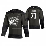 Maglia Hockey Columbus Blue Jackets Nick Foligno 2019 Veterans Day Camuffamento