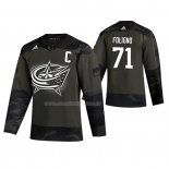 Maglia Hockey Columbus Blue Jackets Nick Foligno 2019 Veterans Day Camuffamento