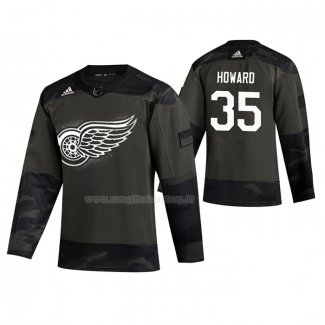 Maglia Hockey Detroit Red Wings Jimmy Howard 2019 Veterans Day Camuffamento