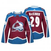 Maglia Hockey Donna Colorado Avalanche Nathan Mackinnon Autentico Giocatore Maroon