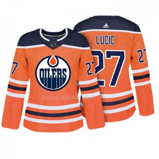 Maglia Hockey Donna Edmonton Oilers Milan Lucic Autentico Giocatore Arancione