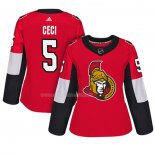 Maglia Hockey Donna Ottawa Senators Cody Ceci Autentico Giocatore Rosso