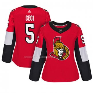 Maglia Hockey Donna Ottawa Senators Cody Ceci Autentico Giocatore Rosso
