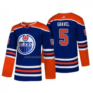 Maglia Hockey Edmonton Oilers Kevin Gravel Alternato Autentico Blu