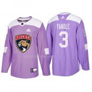 Maglia Hockey Florida Panthers Keith Yandle 2018 Fights Cancer Viola