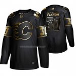 Maglia Hockey Golden Edition Calgary Flames Mike Vernon Retired Giocatore Autentico Nero