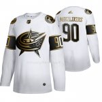 Maglia Hockey Golden Edition Columbus Blue Jackets Elvis Merzlikins Autentico Bianco