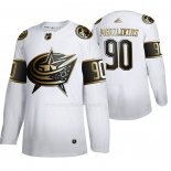 Maglia Hockey Golden Edition Columbus Blue Jackets Elvis Merzlikins Autentico Bianco