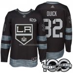 Maglia Hockey Los Angeles Kings Jonathan Quick 1917-2017 100th Anniversario Nero