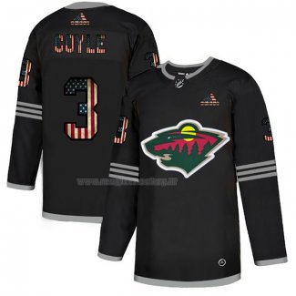 Maglia Hockey Minnesota Wild Charlie Coyle 2020 USA Flag Nero