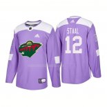 Maglia Hockey Minnesota Wild Eric Staal Autentico 2018 Fights Cancer Viola
