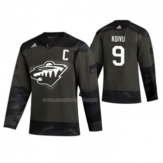 Maglia Hockey Minnesota Wild Mikko Koivu 2019 Veterans Day Camuffamento