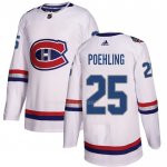 Maglia Hockey Montreal Canadiens Ryan Poehling Autentico 2017 100 Classic Bianco