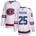 Maglia Hockey Montreal Canadiens Ryan Poehling Autentico 2017 100 Classic Bianco