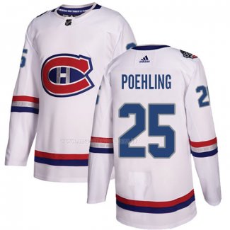 Maglia Hockey Montreal Canadiens Ryan Poehling Autentico 2017 100 Classic Bianco
