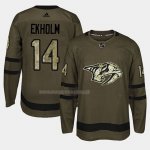 Maglia Hockey Nashville Predators Mattias Ekholm 2018 Salute To Service Verde Militare