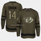 Maglia Hockey Nashville Predators Mattias Ekholm 2018 Salute To Service Verde Militare
