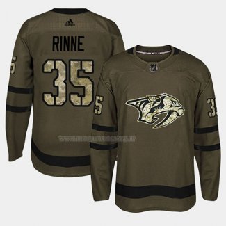 Maglia Hockey Nashville Predators Pekka Rinne 2018 Salute To Service Verde Militare