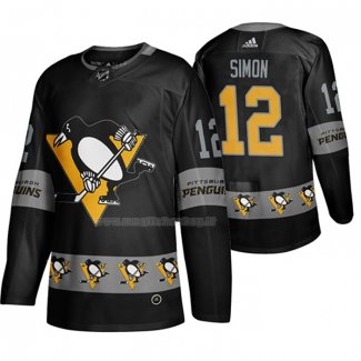 Maglia Hockey Pittsburgh Penguins Dominik Simon Breakaway Nero