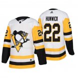 Maglia Hockey Pittsburgh Penguins Matt Hunwick Away Autentico Giocatore Bianco