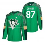 Maglia Hockey Pittsburgh Penguins Sidney Crosby 2018 Dia de San Patricio Verde