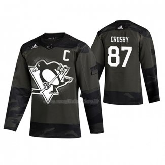 Maglia Hockey Pittsburgh Penguins Sidney Crosby Autentico 2019 Veterans Day Camuffamento