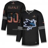 Maglia Hockey San Jose Sharks Chris Tierney 2020 USA Flag Nero