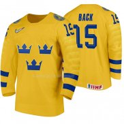 Maglia Hockey Suecia Oskar Back Home 2020 Iihf World Junior Championship Giallo