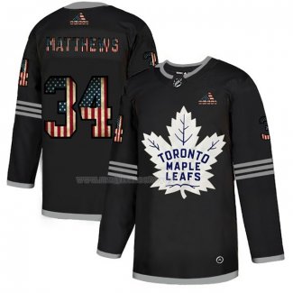Maglia Hockey Toronto Maple Leafs Auston Matthews 2020 USA Flag Nero