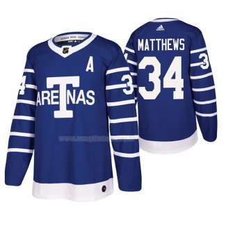 Maglia Hockey Toronto Maple Leafs Auston Matthews Throwback Autentico Blu