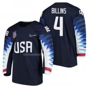 Maglia Hockey USA Chad Billins 2018 Olympic Blu