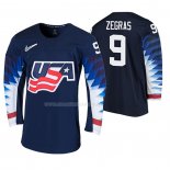 Maglia Hockey USA Trevor Zegras 2020 Iihf World Junior Championship Nero