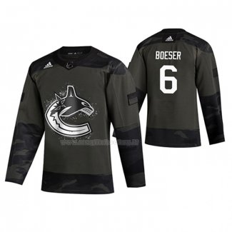 Maglia Hockey Vancouver Canucks Brock Boeser 2019 Veterans Day Camuffamento