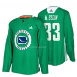 Maglia Hockey Vancouver Canucks Henrik Sedin New Season Practice Verde
