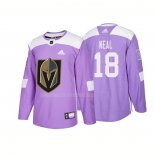 Maglia Hockey Vegas Golden Knights James Neal Autentico 2018 Fights Cancer Viola