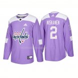 Maglia Hockey Washington Capitals Matt Niskanen Autentico 2018 Fights Cancer Viola