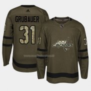 Maglia Hockey Washington Capitals Philipp Grubauer 2018 Salute To Service Verde Militare