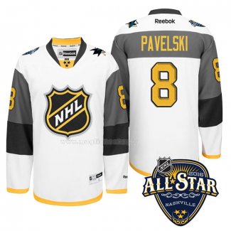 Maglia Hockey 2016 All Star San Jose Sharks Joe Pavelski Bianco