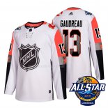 Maglia Hockey 2018 All Star Calgary Flames Johnny Gaudreau Autentico Bianco