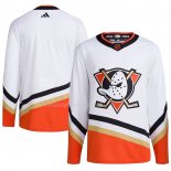 Maglia Hockey Anaheim Ducks Reverse Throwback Autentico Blank Bianco