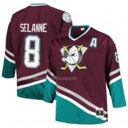 Maglia Hockey Anaheim Ducks Teemu Selanne Mitchell & Ness Big & Tall Blue Line Viola