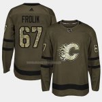 Maglia Hockey Calgary Flames Michael Frolik 2018 Salute To Service Verde Militare