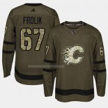 Maglia Hockey Calgary Flames Michael Frolik 2018 Salute To Service Verde Militare