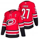 Maglia Hockey Carolina Hurricanes Justin Faulk Home Autentico 2018 Rosso