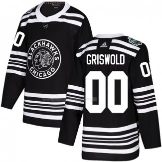 Maglia Hockey Chicago Blackhawks Clark Griswold Autentico 2019 Winter Classic Nero