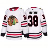 Maglia Hockey Chicago Blackhawks Ryan Hartman Away 2018 Bianco