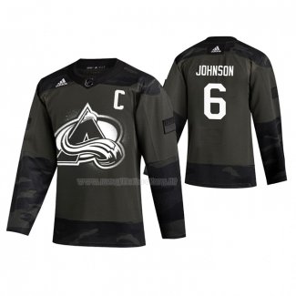 Maglia Hockey Colorado Avalanche Erik Johnson 2019 Veterans Day Camuffamento